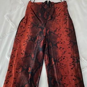 Red Vona Snakeprint Pants